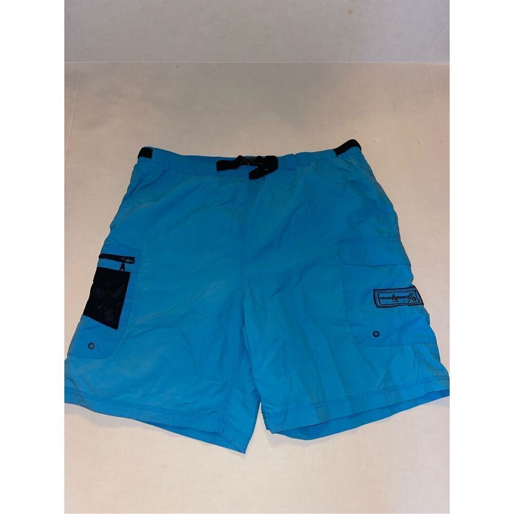 Hook & Tackle Fishing Outdoor Swim Trunks Mesh Lined Shorts Blue Men's LARGE A25